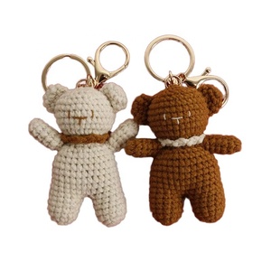 <b>Cute</b> Handmade Crocheted Cartoon Teddy <b>Bear</b> Home Decor, Holiday Gift, Small Hanging Ornament - Product Image 1