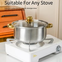 Ensemble de 10 casseroles de cuisine en acier inoxydable avec poignées, 16/18/20/22/24 cm, compatibles induction, collection de casseroles en verre