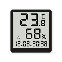 Thermomètre hygromètre numérique LCD électronique domestique ultra-fin et simple, affichage mensuel, batterie, plexiglas