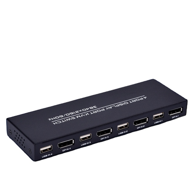 FJ-DK401 Fjgear Manual DP KVM Switch 4 Port Display Port KVM Switch 4k 3840*2160@60Hz  Plug and Play