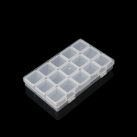 Boîte de rangement en plastique transparent à 15 compartiments, boîte organisatrice en plastique acrylique transparente pour perles, autocollants, fournitures d'art et d'artisanat
