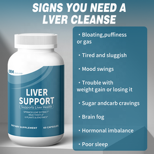 Suplemento Dietético de Apoyo Hepático de Marca Privada OEM, con Extracto de Hoja de Espinaca, Cardo Mariano y 6 Enzimas Vegetales, para la Salud del Hígado - Product Image 2