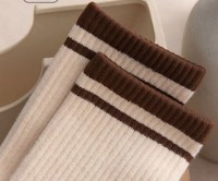Chaussettes d'équipage à rayures en coton personnalisées à la mode Chaussettes sportives pour femmes