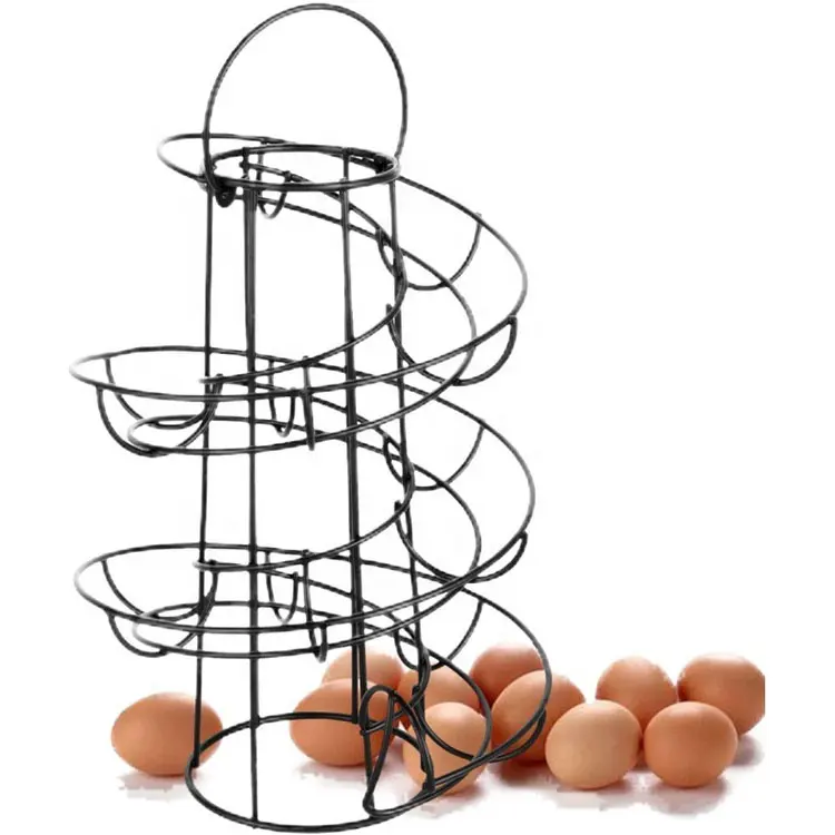 Support pour distributeur d'œufs en métal, Design en spirale Simple, de haute qualité, support de rangement d'œufs, Design en spirale