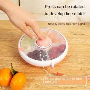 Rotating Snack Container Kids Snack Bundle Candy Box with Lid Portable Snack Serving Tray Melon Seed Plate <b>Storage</b> Boxes - Product Image 4