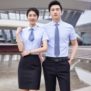 Blue And White Striped Professional Long Sleeve Wrinkle Free Work Shirt Unisex Viscose Autumn Wear - Product Image 4