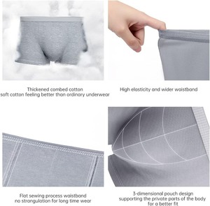 Sous-vêtements jetables pour hommes en coton blanc pur, caleçons boxer à taille élastique, logo personnalisé, sous-vêtements jetables pour hommes - Product Image 4