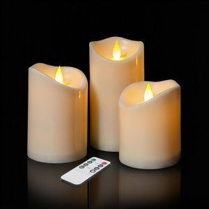 Bougies Pilier LED Sans Flamme à Piles avec Cire Réelle et Télécommande 10 Touches pour Halloween et Anniversaires - Product Image 4