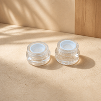 Pot à poudre libre en maille élastique 2,5g+3g, haute transparence, rond et à facettes, portable, en plastique PS, pour voyage