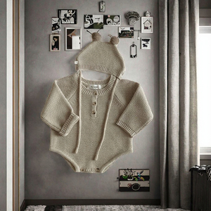 ชุดบอดี้สูทเด็กทารกแบบถักนิตติ้งผ้าฝ้าย 2 in 1 พร้อมกระดุมติด ชุดนอนเด็กแรกเกิดสำหรับเด็กอายุ 0-2 ปี - Product Image 2