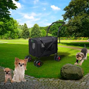 Poussette pour animaux de compagnie avec roues détachables, transporteur de chien de transport de chat, transporteur pliable de voyage pour animaux de compagnie pour petit chat et chien - Product Image 6