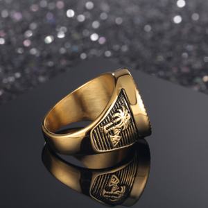 Wholesale Unisex Pharaoh <b>Ring</b> Signet Stainless Steel Egyptian <b>Statement</b> Jewelry Mens Womens Punk Inlay Engagement Gift Party - Product Image 2