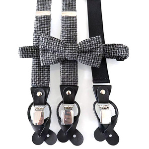 <span class=keywords><strong>Tirantes</strong></span> de Traje Ajustables de Alta Calidad para Hombre Adulto <span class=keywords><strong>con</strong></span> Cuatro Clips Metálicos, Material de Cuero y Algodón, Regalo - Product Image 4