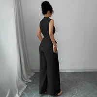 Combinaison élégante et chic pour femme, printemps/été, noire à pois, col rond, épaules dénudées, longue, avec perles