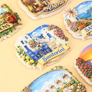 Aimants de réfrigérateur 3D personnalisés, souvenirs de <span class=keywords><strong>voyage</strong></span> des îles <span class=keywords><strong>grecques</strong></span> orthodoxes, Athènes, Santorin, Mykonos, décoration de la maison - Product Image 2