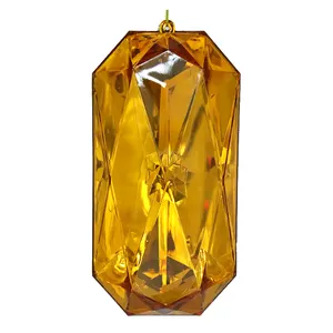 Zhengtian le plus populaire 22CM grand miroir en plastique pierre précieuse émeraude bijou ornement luxe acrylique gemmes décorations de noël