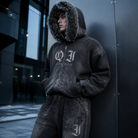 Ensemble deux pièces vintage en jean délavé pour homme, style streetwear et hip-hop, avec chemise et pantalon, fabrication sur mesure pour marque privée