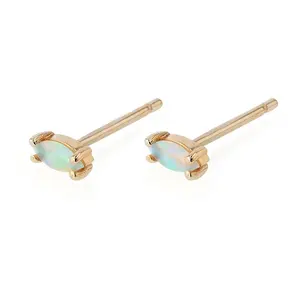 Gemnel new arrivals tiny marquise opal stud 925 silver bling earrings jewelry