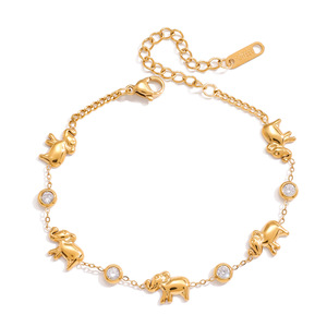 Pulsera de Cadena para Dedo de Acero Inoxidable 316L con Circonitas de Colores, Joyería de Lujo para Mujer, Venta al por Mayor - Product Image 2
