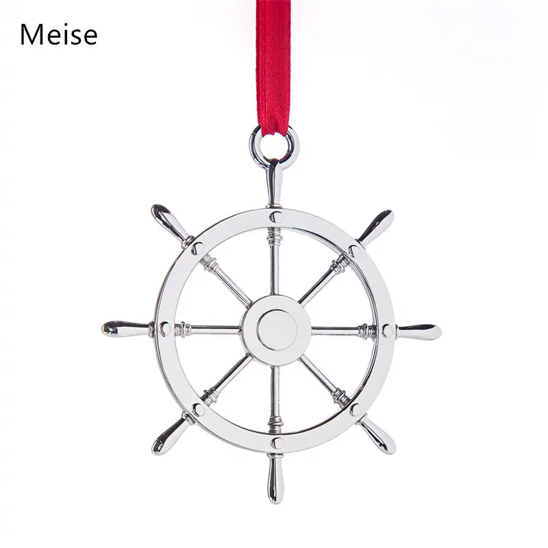 Yiwu Coqi AN0342 Nautical Ornament Ship Wheel Ornament Christmas Tree - Sailors Keepsake Stainless Steel Christmas Ornament