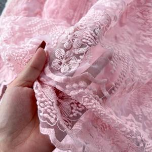 ชุดสองชิ้นลูกไม้หรูหราสำหรับผู้หญิงเสื้อเบลาส์คอกลมกระดุมแถวเดียวแขนทรงบานกระโปรงเอวสูง - Product Image 3