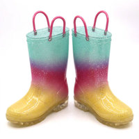 Bottes de pluie mi-mollet en PVC personnalisées pour enfants, imperméables, en caoutchouc, avec poignées, recyclables, souples et légères, pour l'été, pour filles
