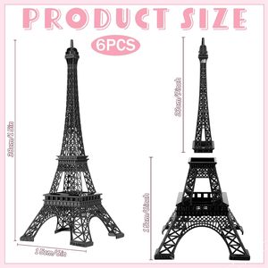 Therwen Set di 6 Statue della Torre <span class=keywords><strong>Eiffel</strong></span> da 15'' in Lega Metallica, Tema Architettonico Francese di Parigi, Oggetto da Collezione, Decorazione per Feste, Regalo, Decorazione per Torte - Product Image 3
