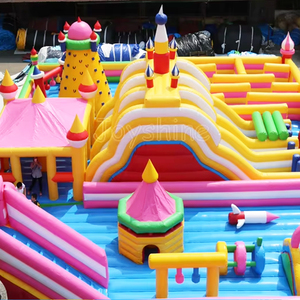 Lớn ngoài trời <span class=keywords><strong>Inflatable</strong></span> lâu đài <span class=keywords><strong>bouncy</strong></span> màu hồng nhảy Bouncer trẻ em người lớn vui vẻ thành phố sân chơi để bán - Product Image 6