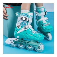 Patins à roulettes réglables pour enfants, patins en ligne pour enfants avec roues lumineuses, chaussures de patinage pour activités de plein air, patins pour jeunes débutants