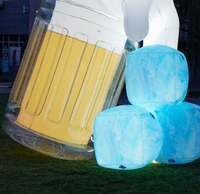 Bouteille de bière gonflable LED publicitaire personnalisée pour le festival d'Oktoberfest, décoration publicitaire lumineuse