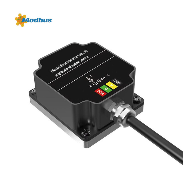 Three-axis Displacement Velocity Amplitude Vibration Sensor RS485 Communication 9~36V Voltage for Motor Water Pump Vibration