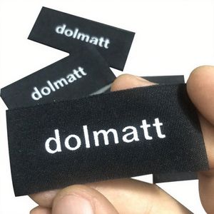 תוויות כותנה אורגניות מותאמות אישית דפוס לוגו סוף מקופל תווית מותג הדפסה ארוגים תוויות כותנה ארוגים עבור נעלי בגדים - Product Image 4