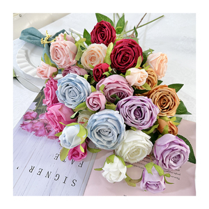 Fleurs Artificielles Décoration Dream Morning 3 têtes Princesse Roses Fleur Artificielle Bon marché Vente en gros - Product Image 4