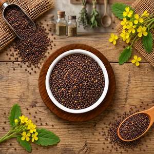 Graines de moutarde noire indiennes, entières, brutes, ingrédient aromatisant naturel pour la cuisine, l'assaisonnement, la transformation alimentaire et la vente en gros - Product Image 3