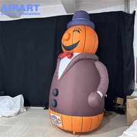 Mascotte gonflable personnalisée de gentleman citrouille, décoration gonflable de citrouille pour événements d'Halloween en extérieur