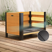 Jardinière extérieure en alliage d'aluminium, finition grain de bois, revêtement poudré, clôture de jardin, paravent d'intimité, pot de plante métallique personnalisé