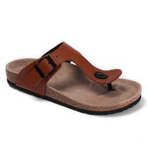 Sandalias de cuero genuino duraderas de alta calidad con plantilla de soporte de arco de corcho Bio para hombres y mujeres - Product Image 3