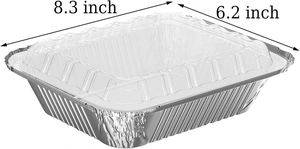 Barquette rectangulaire jetable en aluminium argenté de 250 ml, compatible micro-ondes, avec couvercle en plastique PP, qualité alimentaire, personnalisable, vente en gros, pas cher - Product Image 4