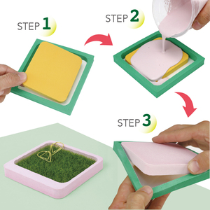 ชุดอุปกรณ์จัดระเบียบโต๊ะทำงาน DIY ชุดแม่พิมพ์คอนกรีตสีสันสดใสลายหญ้าสีเขียว ชุดงานฝีมือสำหรับผู้ใหญ่ - Product Image 2