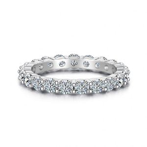 Dylam Charm High Top Jewelry S925 <b>Silver</b> <b>Eternity</b> Band D VVS1 Moissanite Stones Women Lady Bridal Promise Engagement <b>Ring</b> <b>Rings</b> - Product Image 1