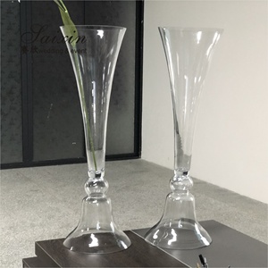 <span class=keywords><strong>Vase</strong></span> en verre réversible de <span class=keywords><strong>80</strong></span> <span class=keywords><strong>cm</strong></span> de haut pour arrangement floral en trompette, idéal pour la décoration de mariage - Offre Spéciale - Product Image 5