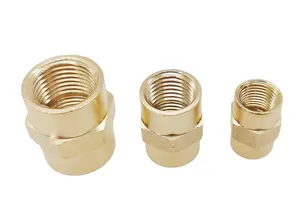 Customized Brass Fitting Hex Head Coupling 1/8"-1" NPT Female Brass Pipe Fittings