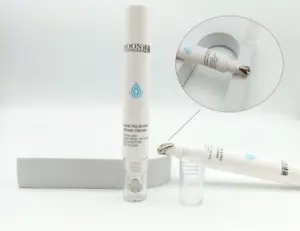 D19mm Empty Cosmetic Serum Squeeze Soft Tube With Metal Applicator 15g PE Eye Cream Tube