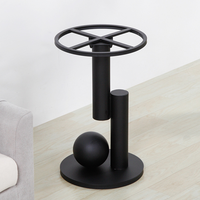 Base de table ronde en acier plaqué or/noir, design moderne et luxueux, stable, finition laquée.