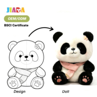 Peluche Panda Personnalisée ODM, Rembourrage Coton PP, Jouet en Peluche pour Enfants, Animal en Peluche, Mignonne Peluche Panda Dessin Animé avec Écharpe