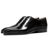 Chaussures habillées Oxford en cuir véritable noir pour hommes, bout carré, à lacets, bout uni, pour le bureau et la carrière, toutes saisons, semelle extérieure en caoutchouc