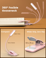 Lampe de lecture LED portable personnalisée à 3 couleurs avec gradation progressive, protection des yeux, 1200 mAh, rechargeable USB-C, à clipser pour chambre à coucher