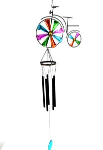 Carillon éolien en métal coloré avec éolienne rotative, moderne, résistant aux intempéries, fait main, décorations de jardin extérieur, design <span class=keywords><strong>moulin</strong></span> à <span class=keywords><strong>vent</strong></span> vélo/fleur - Product Image 4