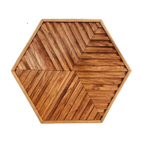 Sous-verre en bois brûlé de forme hexagonale Exportateur en bois de sous-verres en bois naturel Tapis de table de cuisine Sous-verres en bois pour la maison - Product Image 1