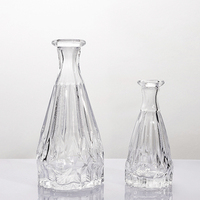 Bouteilles en verre transparentes pour aromathérapie, parfum, avec couvercle en bambou, diffuseur d'aromathérapie en verre